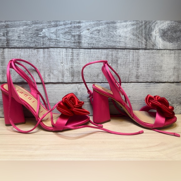 GIANNI BINI NWT Gianni Bini Dakota Satin Flower Ankle Wrap Dress Sandals | - Picture 4 of 7